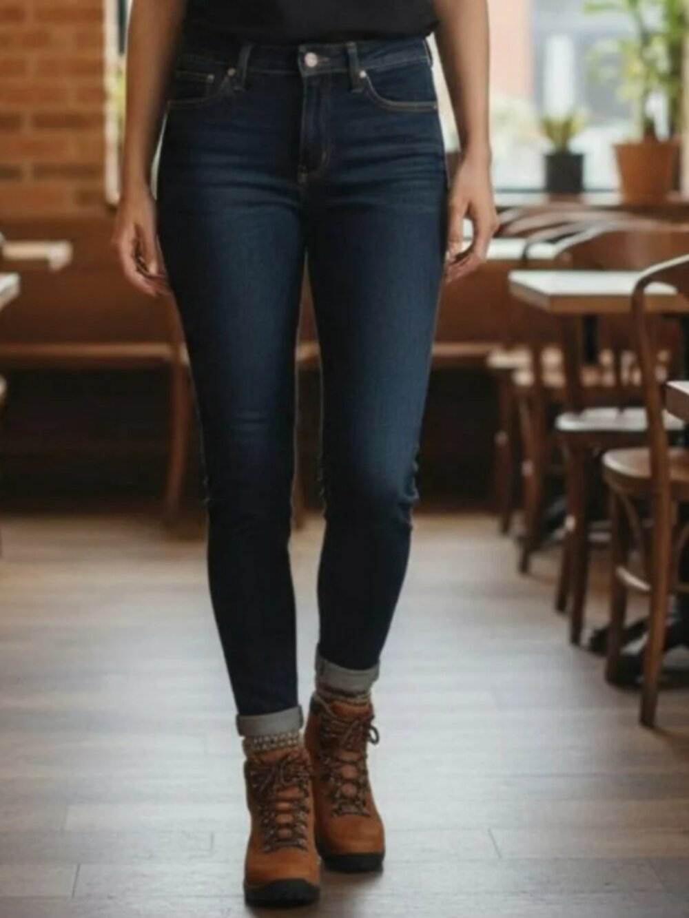 PrAna Sienna Classic Slim Organic Cotton Mid-Rise Skinny Jean in Deep Blue - NWT